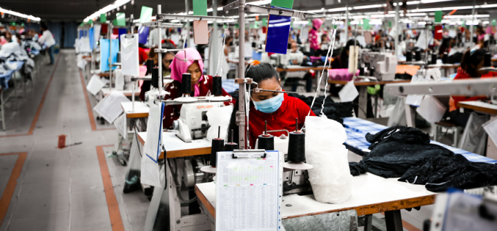 A production line in Cambodia.