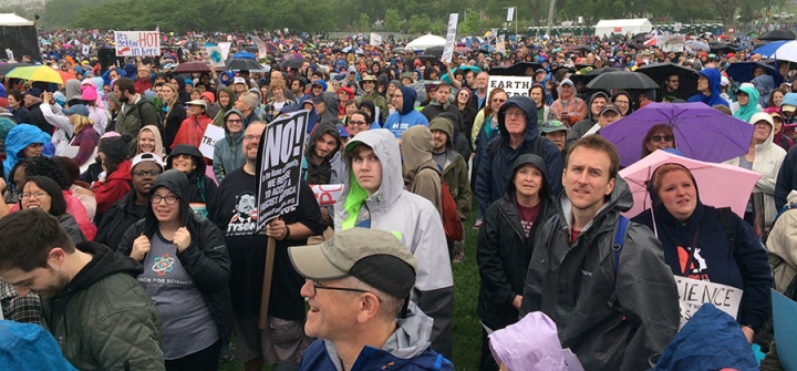 Crowd at the March for Science in Washington, DC, April 22, 2017