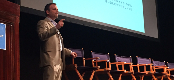 Jordan Levy, Chief External Relations Officer, Ubuntu Pathways speaking at the Unite for Sight 15th Global Health & Innovation Conference, April 14-15, 2018