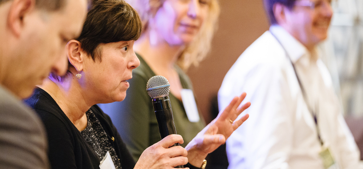 Kelly Henning discusses urban health issues in a 2017 panel in Paris. (Image: Courtesy)