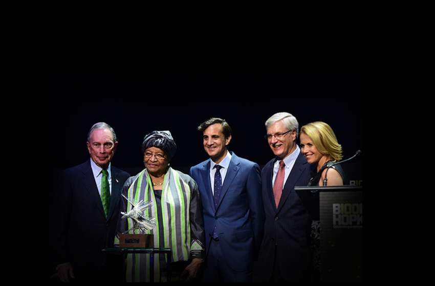 Sirleaf, Bloomberg, Couric at Bloomberg Hopkins Awards