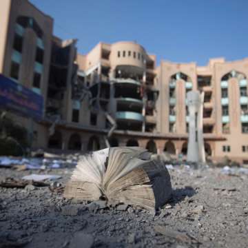 The Islamic University of Gaza after it was bombed in August 2014. 