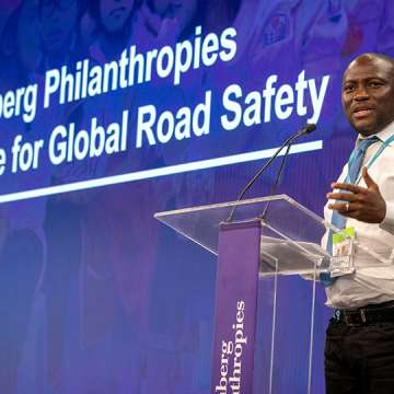 Mohammed Adjei Sowah, the mayor of Accra, Ghana, at a Bloomberg Philanthropies Global Road Safety partner meeting in New York on October 10, 2018.