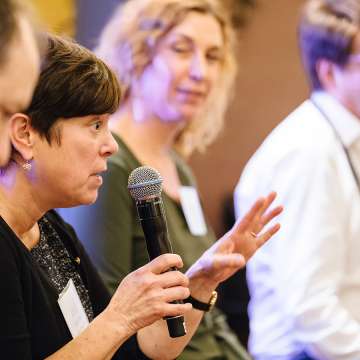 Kelly Henning discusses urban health issues in a 2017 panel in Paris. (Image: Courtesy) 