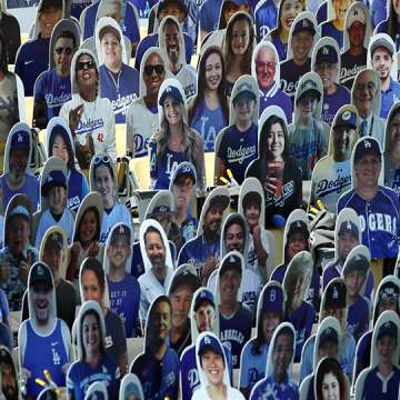 Cardboard cutouts replace spectators at Dodger Stadium in Los Angeles, July 25, 2020. Image: Katelyn Mulcahy/Getty