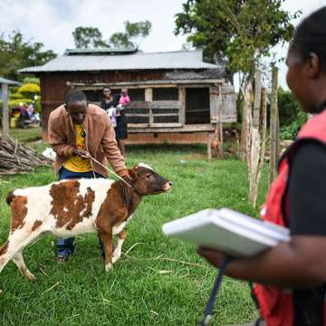 A Red Cross worker in Narok, Kenya, where an anthrax outbreak in 2019 was swiftly contained.