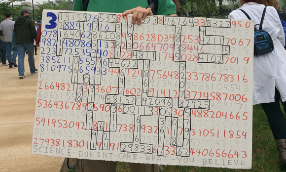 5 Pi sign from the March for Science