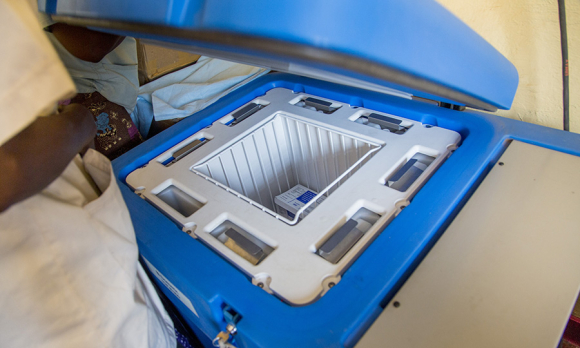 Refrigeration, the cold chain, of vaccinations at Kenya General Hospital, Lubumbashi.